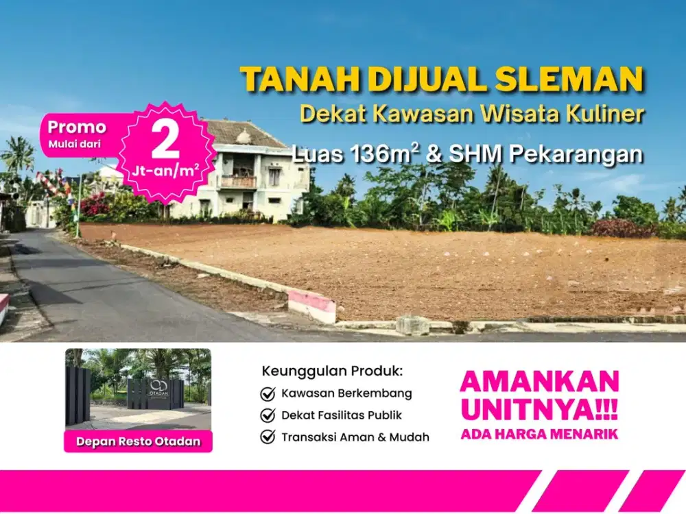 Tanah Jogja Murah Dijual, Dekat Kampus UII