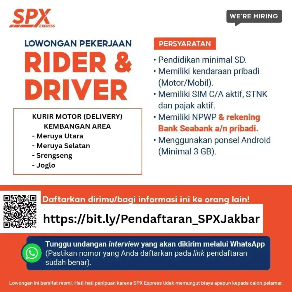 KURIR MOTOR DELIVERY JAKARTA BARAT SPX EXPRESS