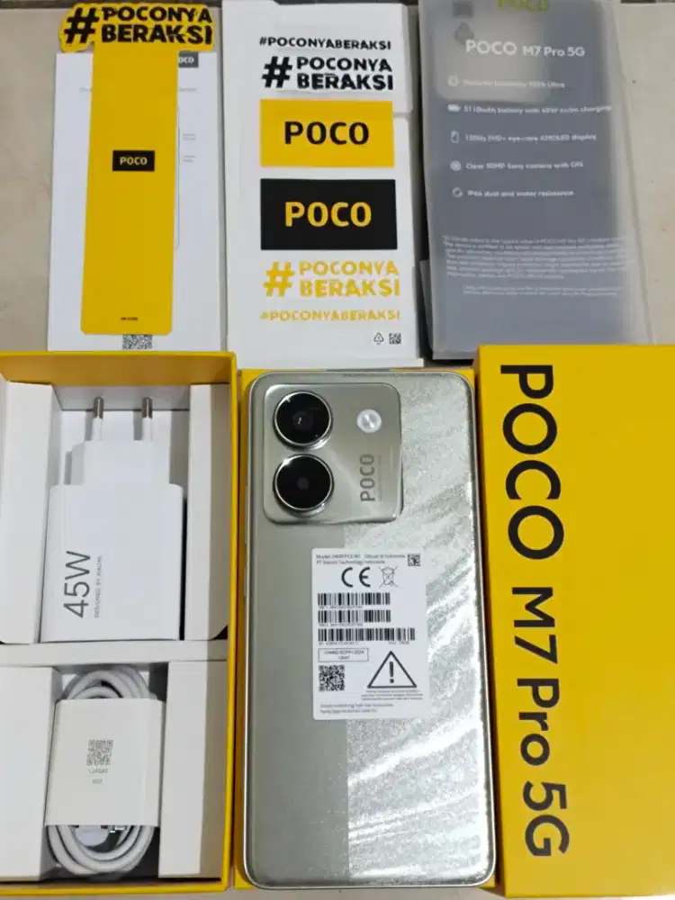 Poco M7 Pro 5G ram 8/256 fullset baru 2minggu
