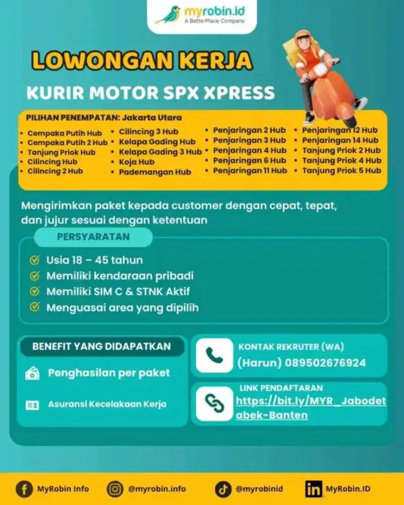 Kurir motor dan driver mobil