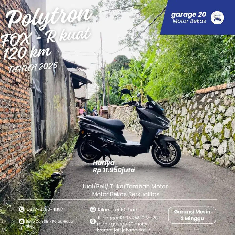 Motor listrik Polytron Fox R kuat 120 km Tahun 2025