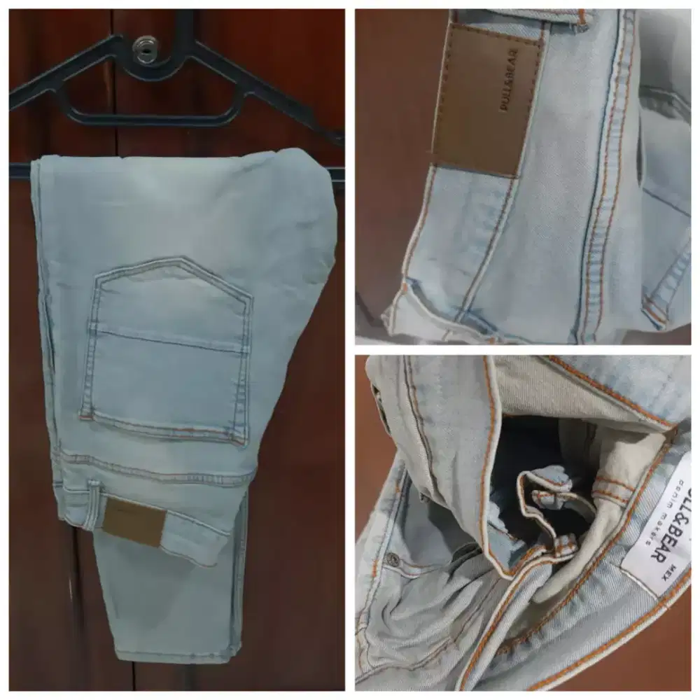 Celana Jeans Pull n Bear Biru Muda size 32 Skinny fit