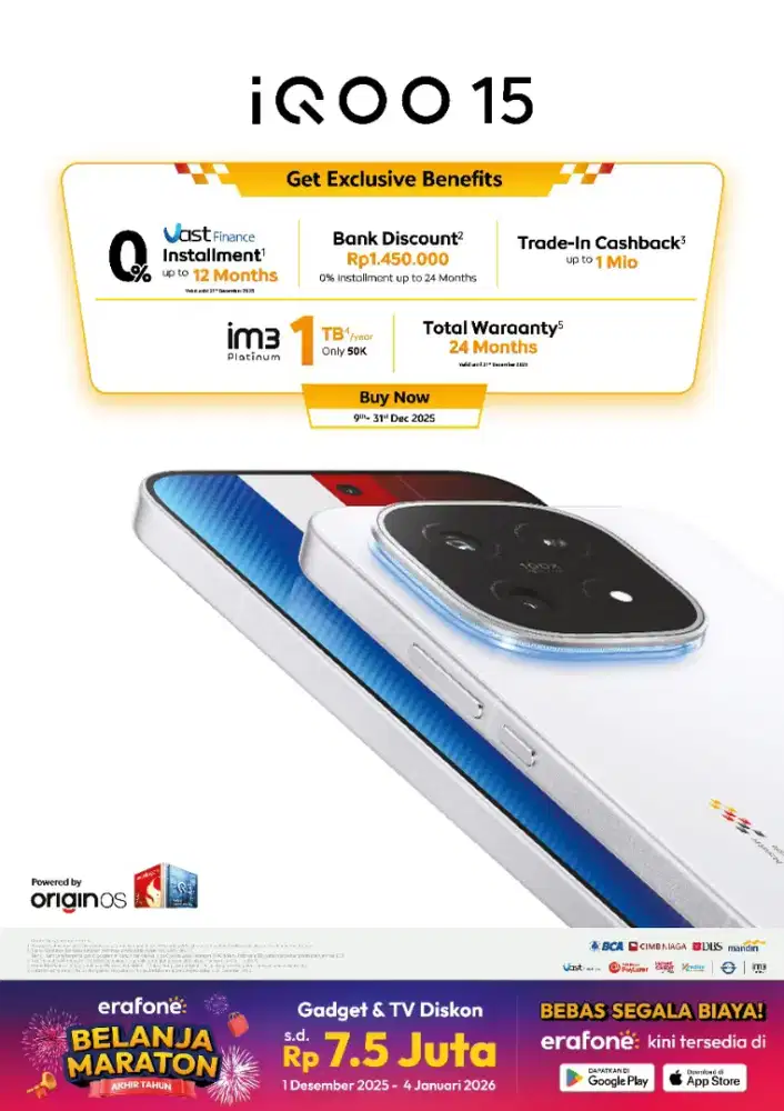 Cash / Credit Iqoo 15 tanpa dp