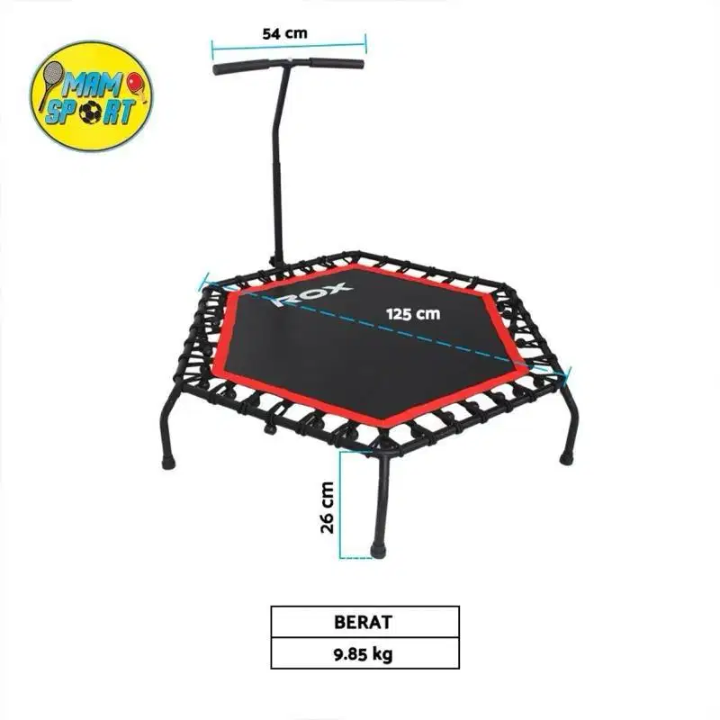 Trampolin Hexagonal 48inc ROX TRH-06 With Pegangan Original