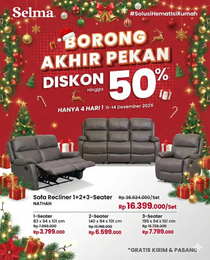 SOFA SET RECLINER NATHAN