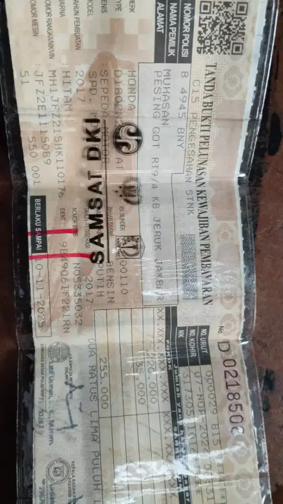 Jual motor beat streat 2017 surat lengkap pajak mati 1 bulan nego alus