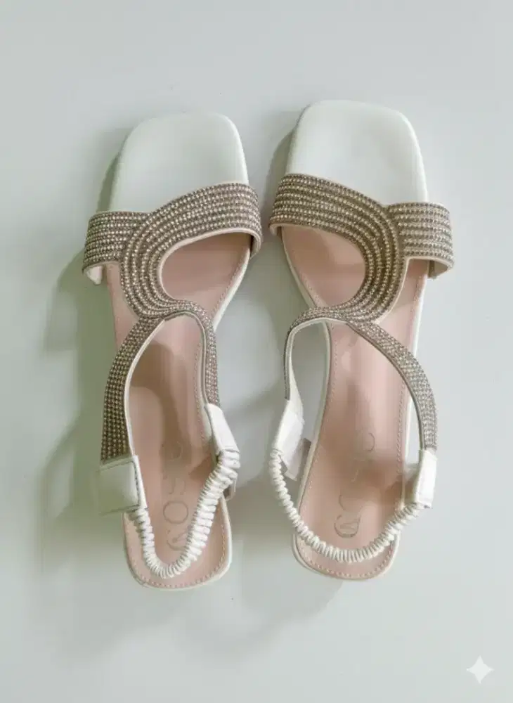 heels wanita uk 38 warna putih