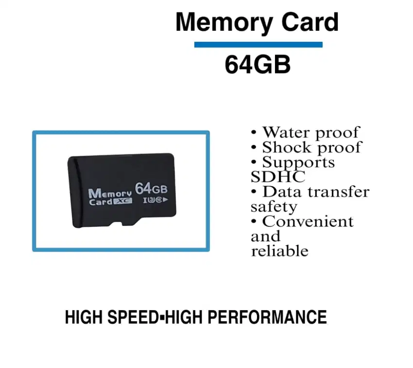 Micro SD 64GB Memory Card CCTV, Kamera, HP Water proof