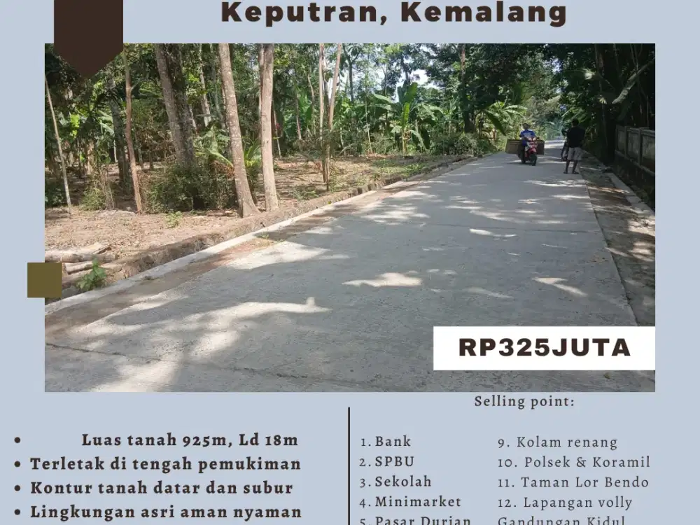 TANAH PEKARANGAN MURAH SHM KEPUTRAN, KEMALANG