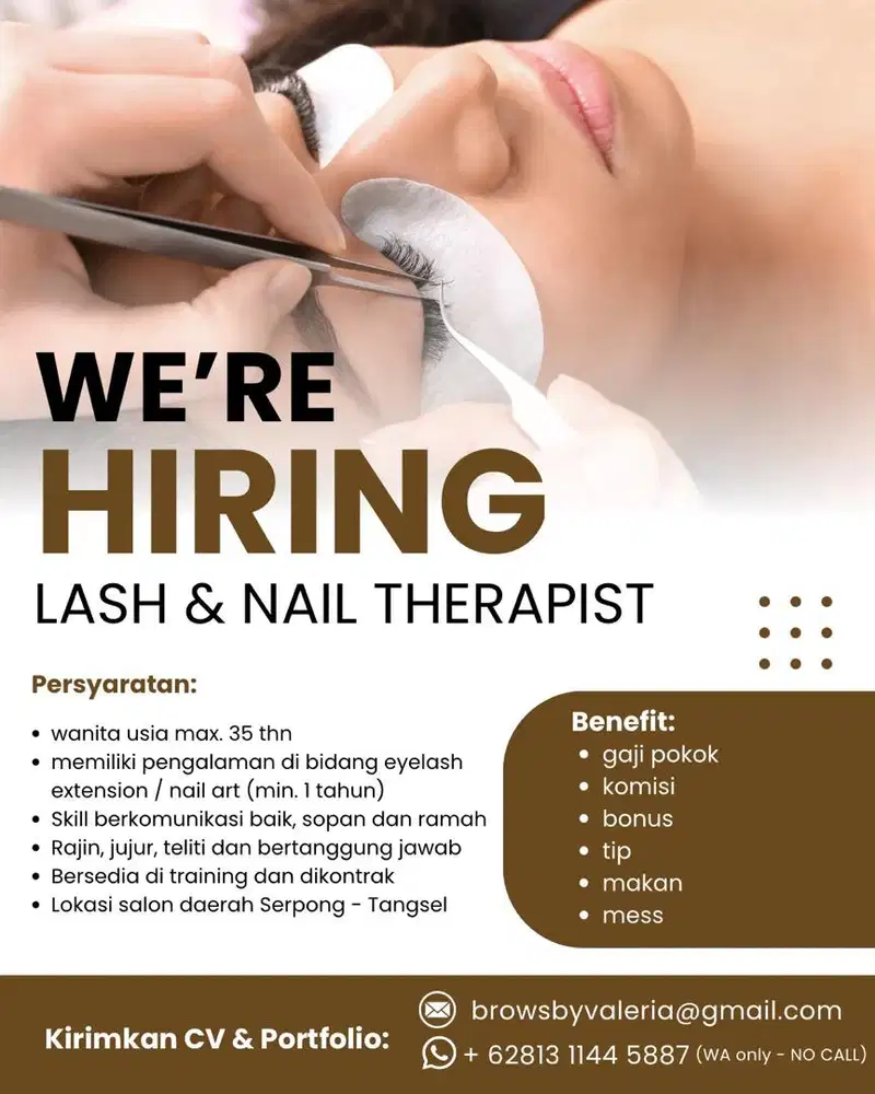 DIBUTUHKAN TERAPIS EYELASH EXTENSION