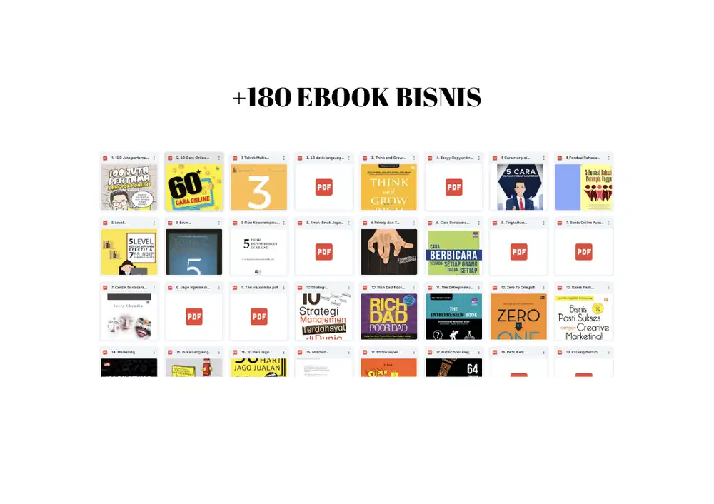 Paket 180+ Ebook Bisnis Lengkap — Bisa untuk Dijual Lagi!