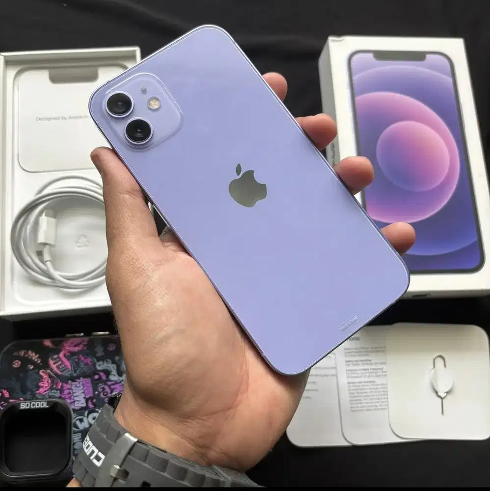 iPhone 12 iBox 128gb Purple Original Semua (ada struk pembelian)