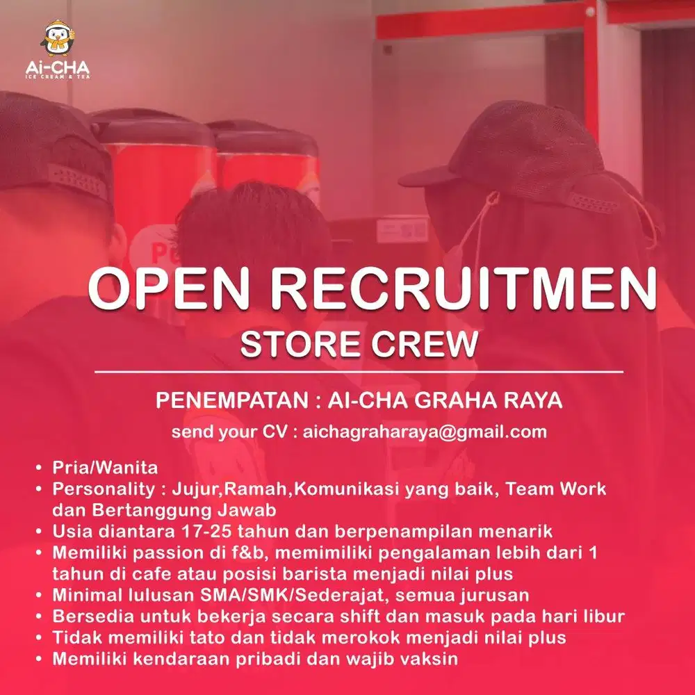 Lowongan Crew Store Ai-Cha Graha