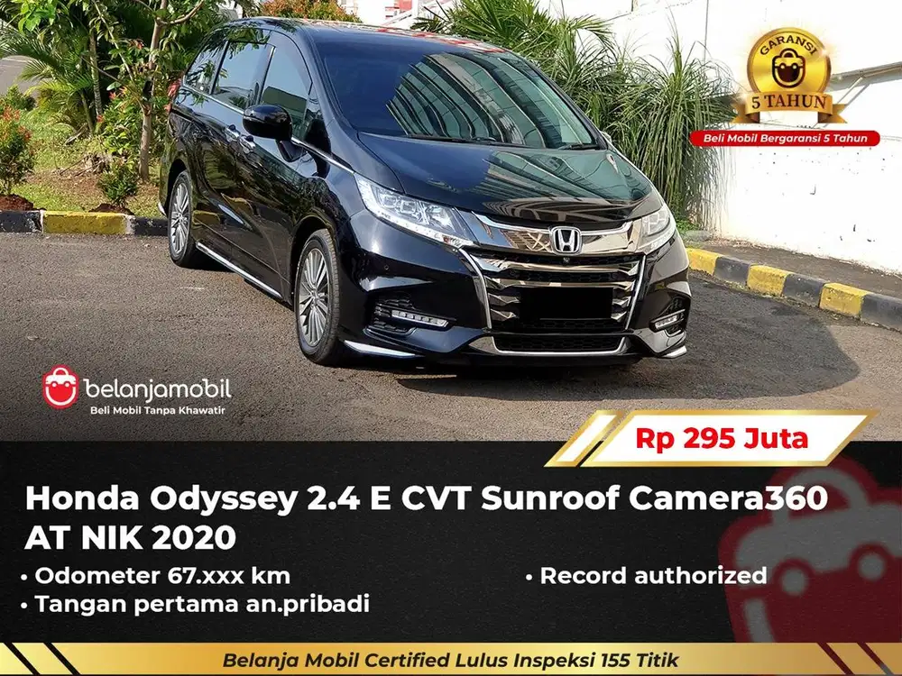 [ GARANSI 5TH ] Honda Odyssey 2.4 E CVT Sunroof Camera360 AT 2020/2021