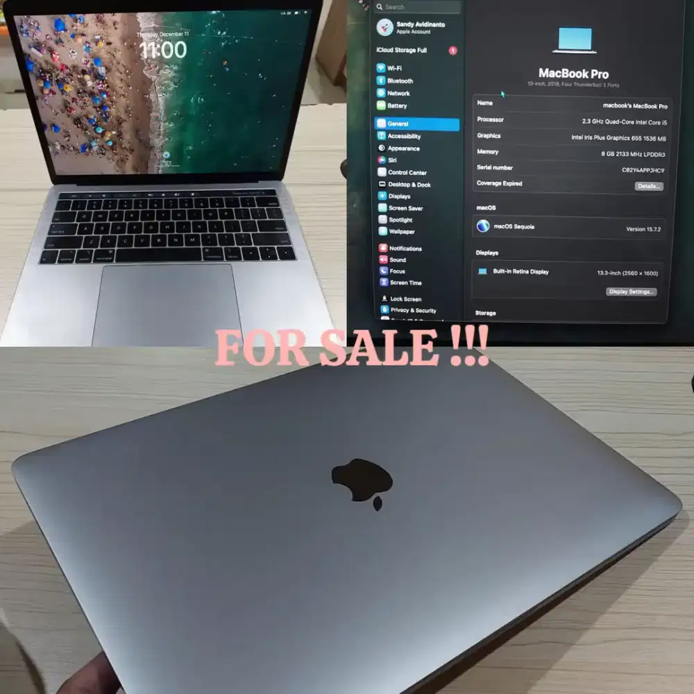 Macbook Pro 13 2018 i5 8/512 Silver Touchbar
