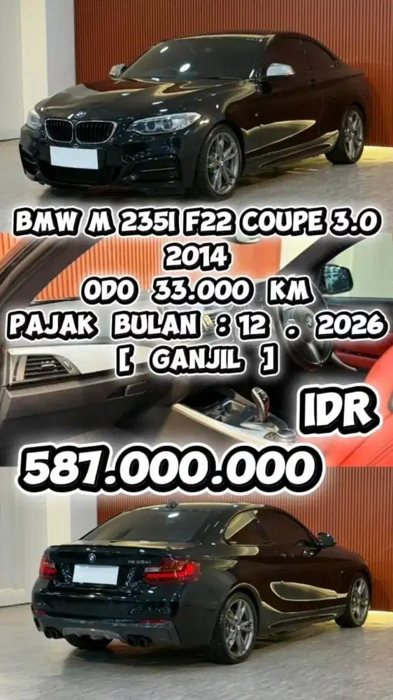 [ ODO 33.000 KM ] BMW M 235i 3.0 COUPE F22 AT 2014 SIAP LANGSUNG PAKAI