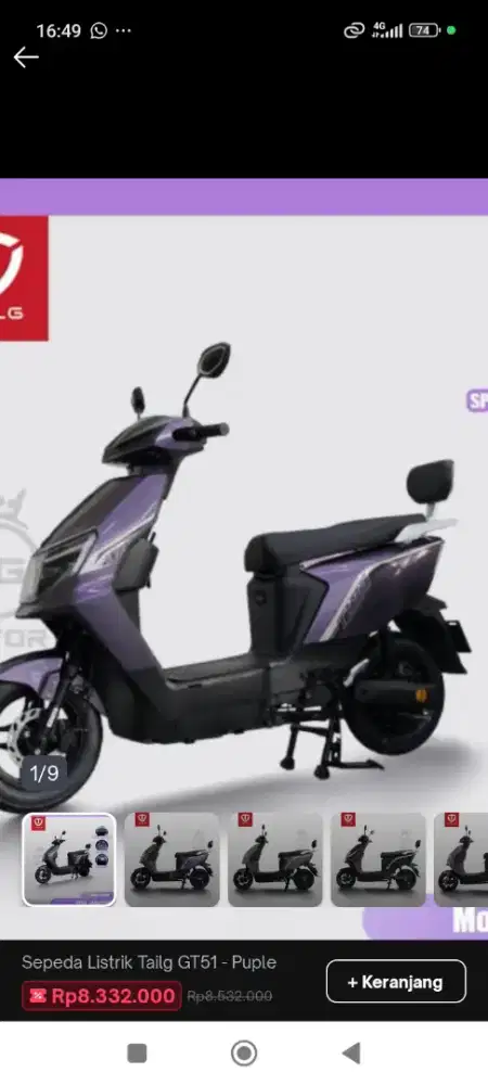 Sepeda listrik merk tailg gt 51