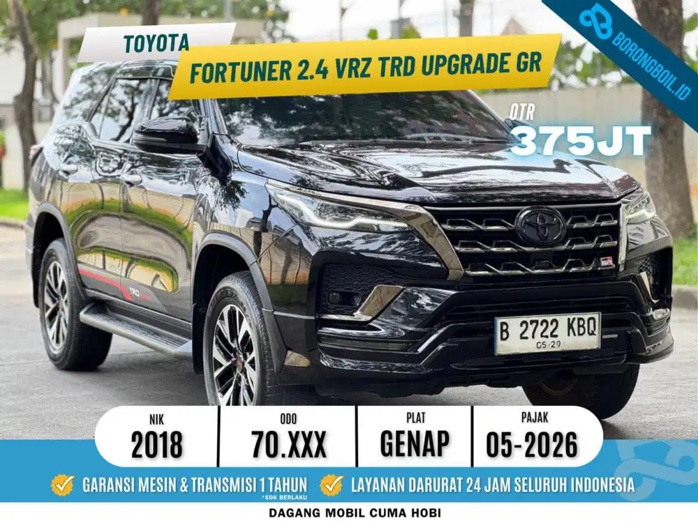 Toyota Fortuner 2.4 VRZ AT Hitam 2018 *Upgrade GR*