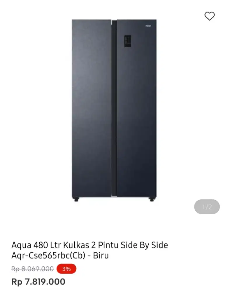 KULKAS AQUA SBS 480 LITER