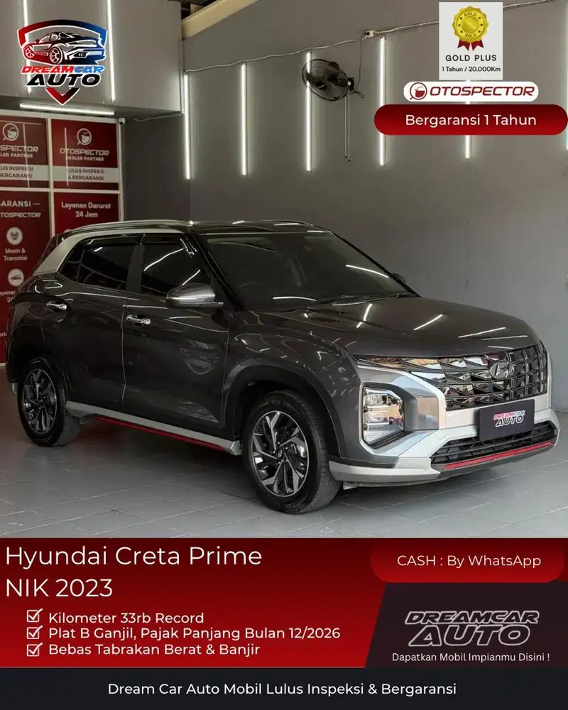 [ KM33RB ] Hyundai Creta Prime IVT One Tone 2023 Abu non style trend