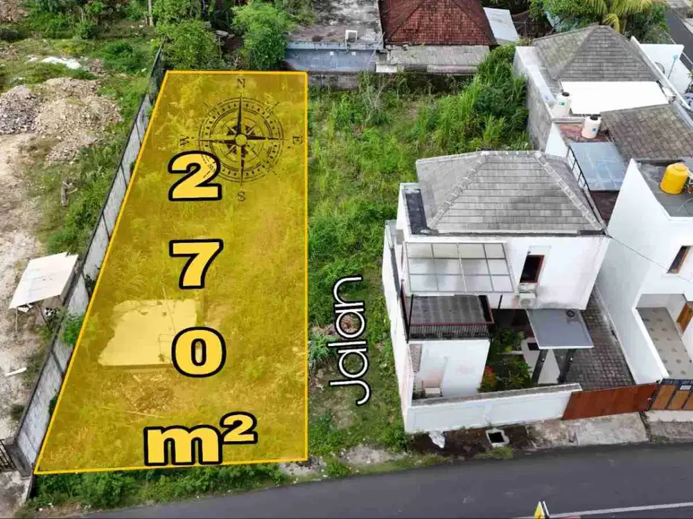 Jual Tanah Luas 270m² Lokasi Jl Cemdrawasih Ungasan area Investasi Kuta Selatan