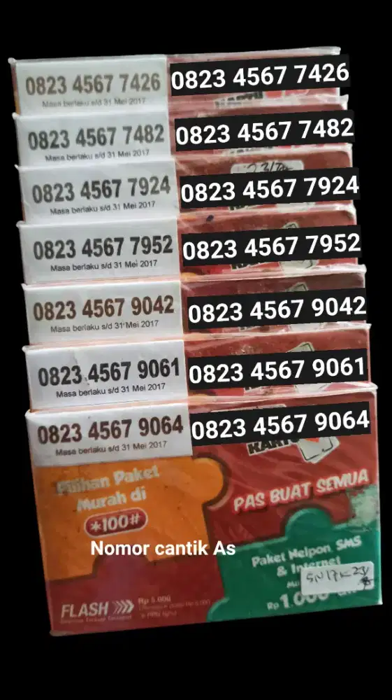 KARTU PERDANA AS 2017 NOMOR CANTIK