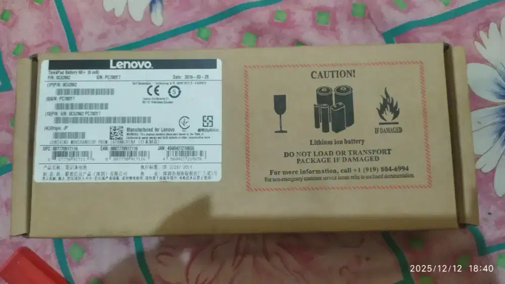 Dijual Baterai Lenovo X260