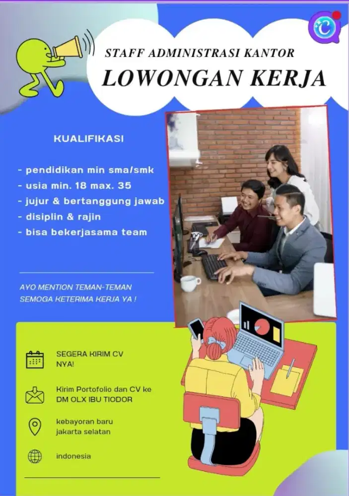 DI BUTUHKAN STAFF ADMINISTRASI KANTOR