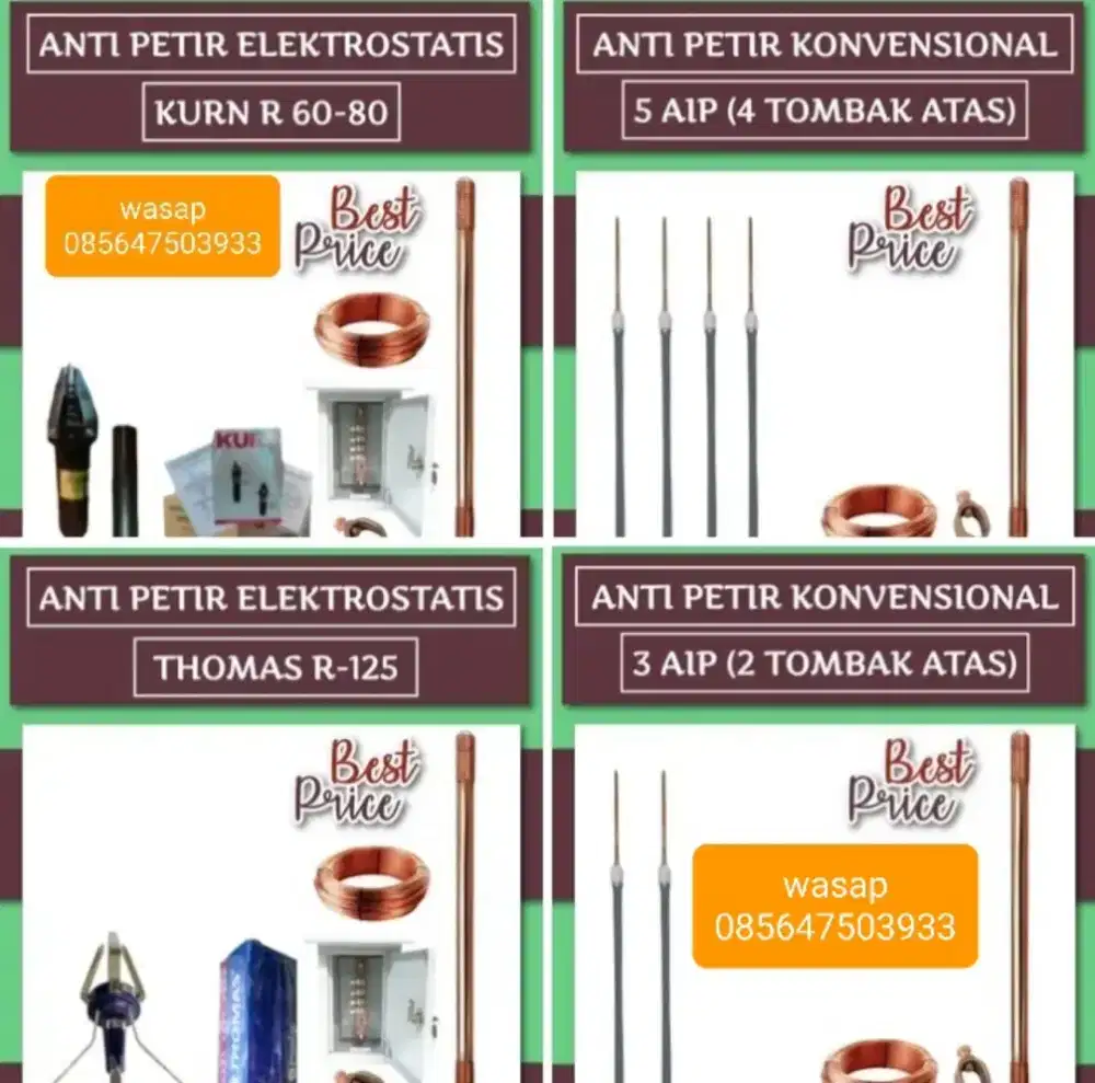 Pemasangan penangkal petir yogjakarta hubungi kami