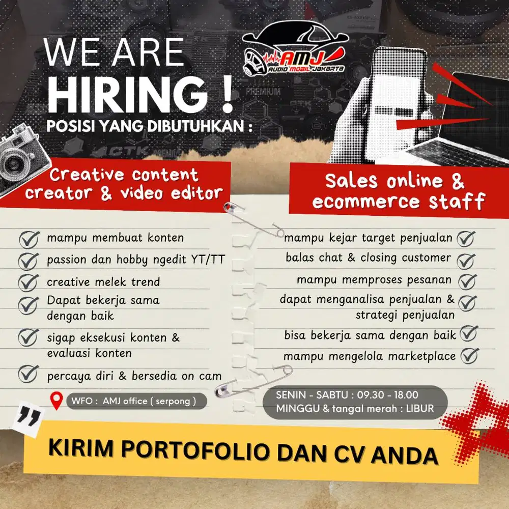 DICARI SECEPATNYA CONTENT CREATOR VIDIO EDITOR & SALES ONLINE ECOMMERS