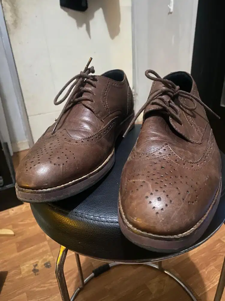 Sepatu Nappa Millano Brown Brogue Derby – Size 44 (Second)