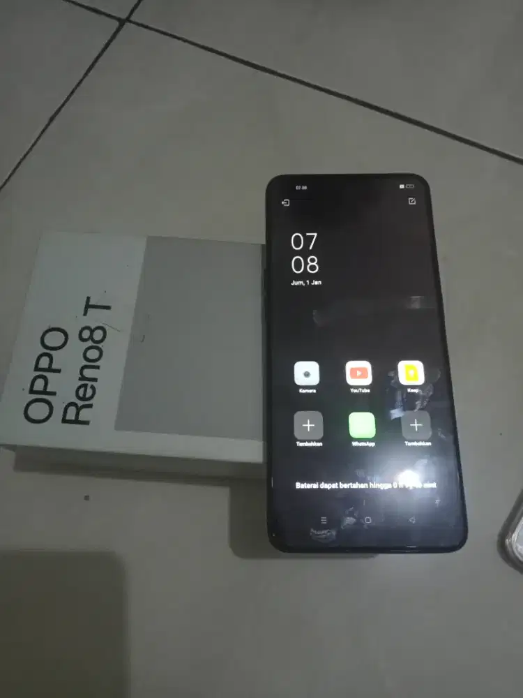 Jual aja Oppo Reno 8T 8/256 fulset minus tombol on of GK bisa