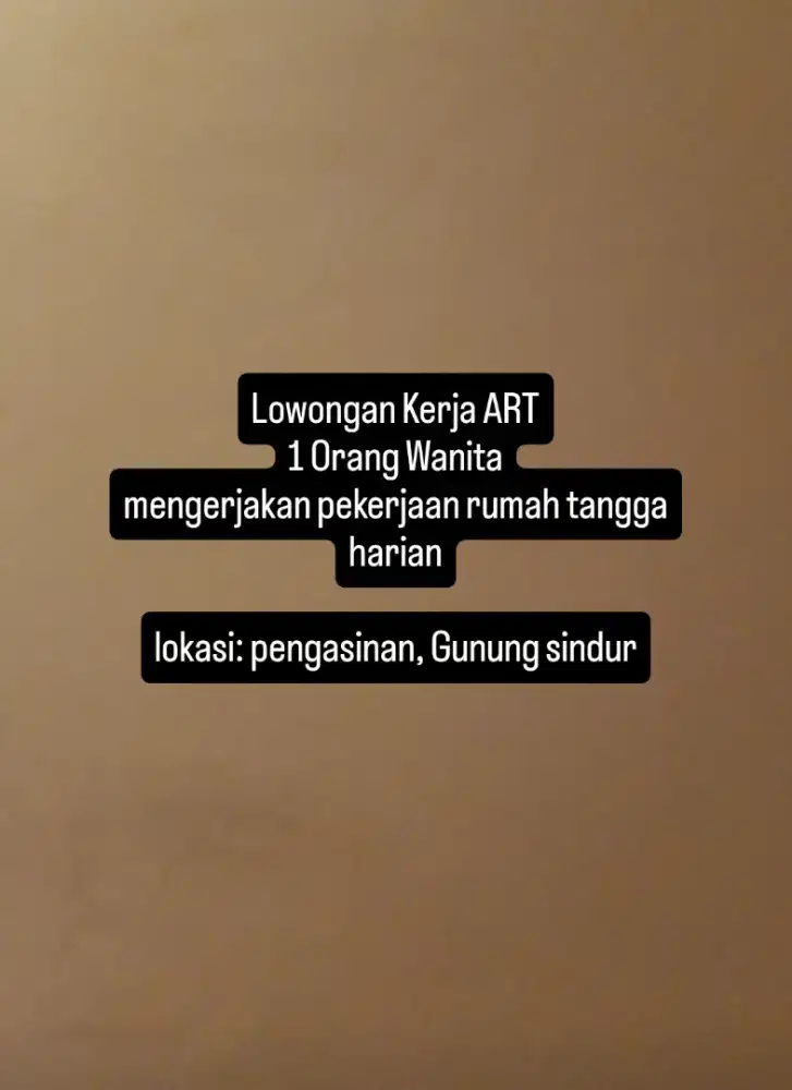Lowongan Kerja ART