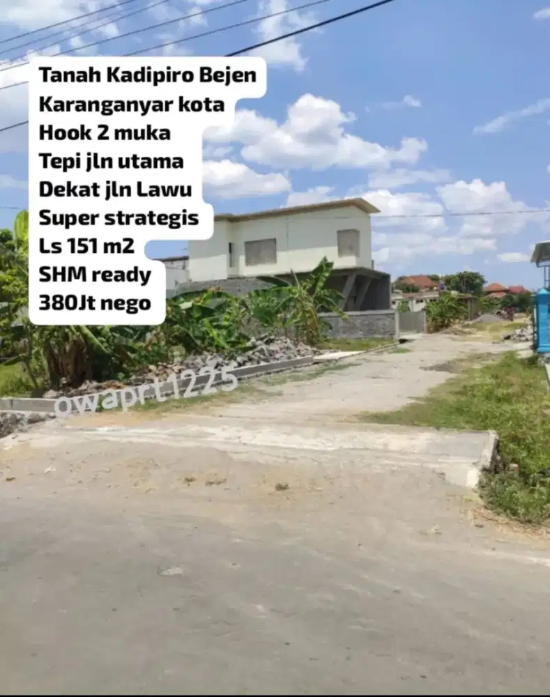 Tanah Dekat Jl Lawu Bejen