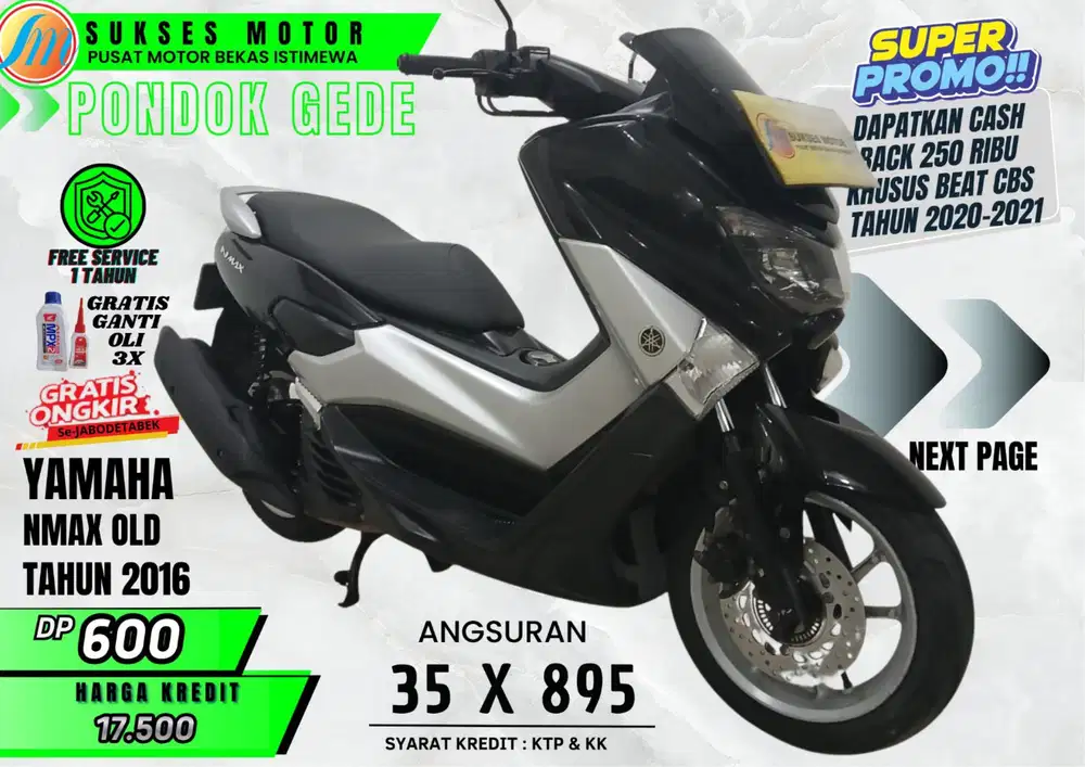 YAMAHA NMAX TH 2016 DP MURAH ANGS RINGAN PROSES KREDIT MUDAH CEPAT