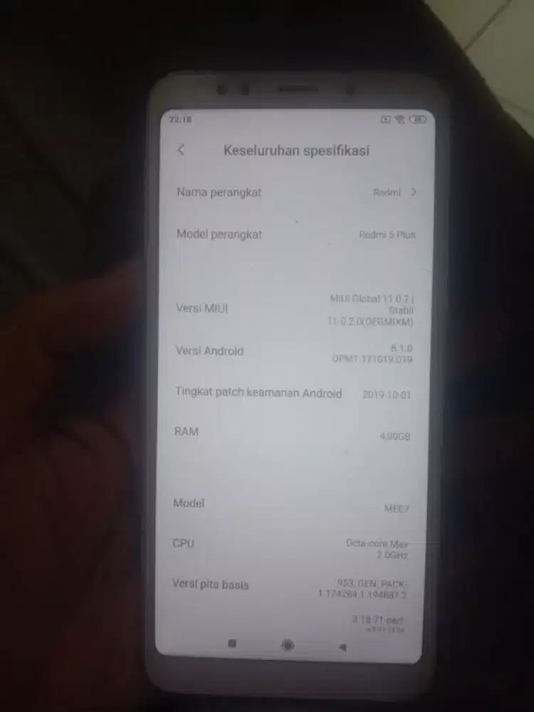 Dijual redmi 5 plus ram 4/64 normal wa, youtube lancar original