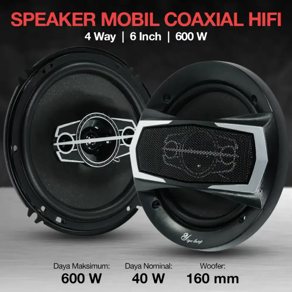 Yiyelang Speaker Mobil Coaxial HiFi 4 Way 6 Inch 2 Pcs