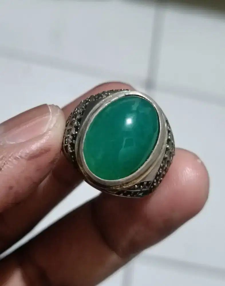 Cincin Batu Bacan Doko Natural Ring Perak