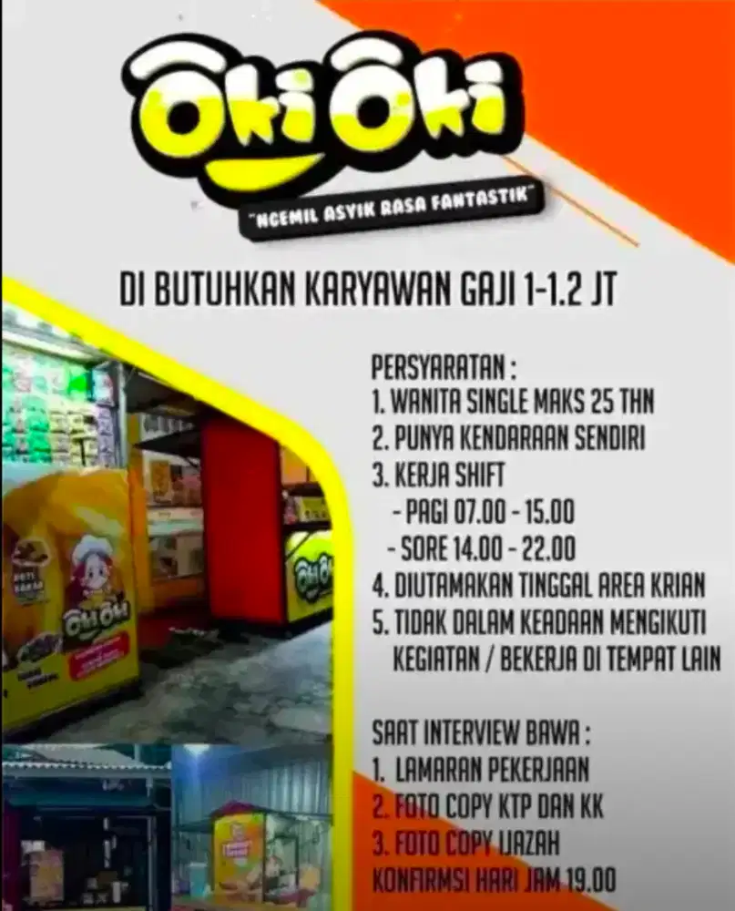 Jaga toko makanan