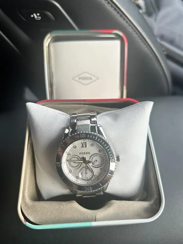 Fossil ES3098 Jam tangan wanita fossil original ES3098 silver