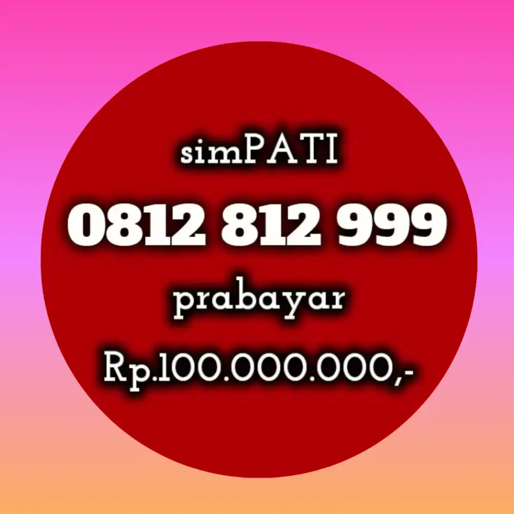 NOMOR CANTIK SIMPATI 812 999