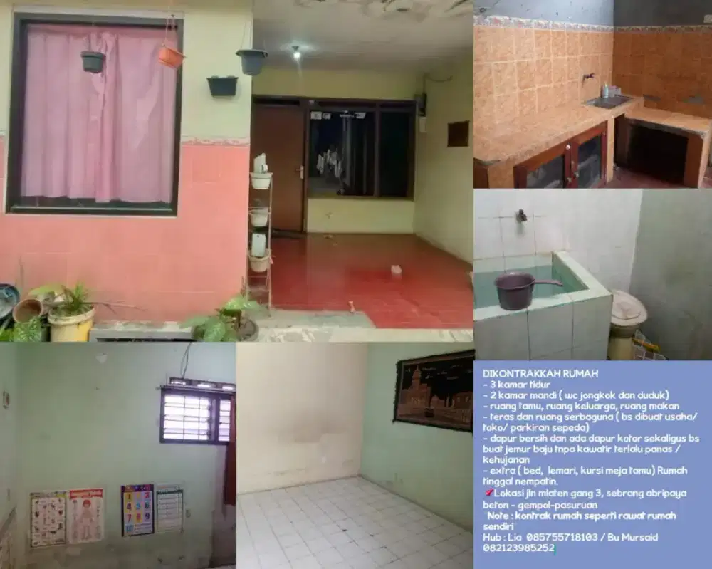 rumah dikontrakkan bersih terawat gempol Pasuruan