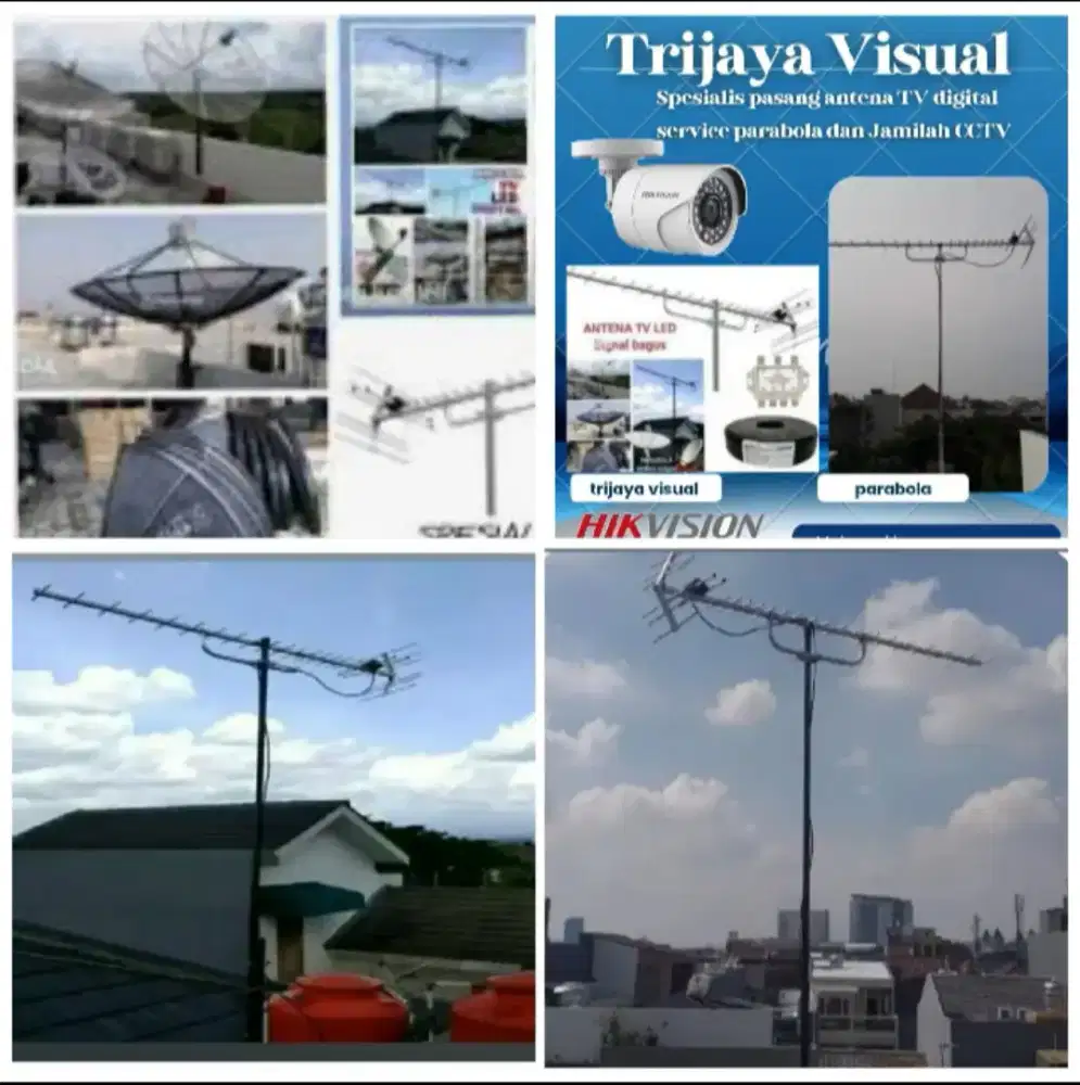 Ahli jasa pasang antena TV digital service parabola dan camera CCTV