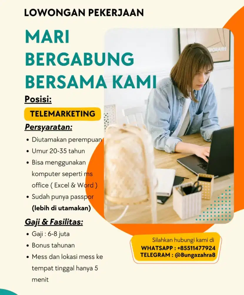 Lowongan telemarketing dan Customer service