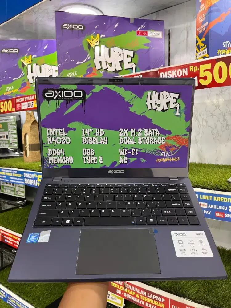 PROMI MURAH LAPTOP BARU AXIOO HYPE 1 RAM4 SSD128 N4020 WIN11 | COD 0DP