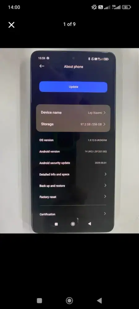 jual xiaomi 11T pro bekas fullset normal