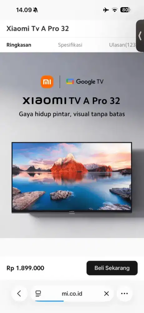 Ready stok tv 32 inc xiaomi google tv