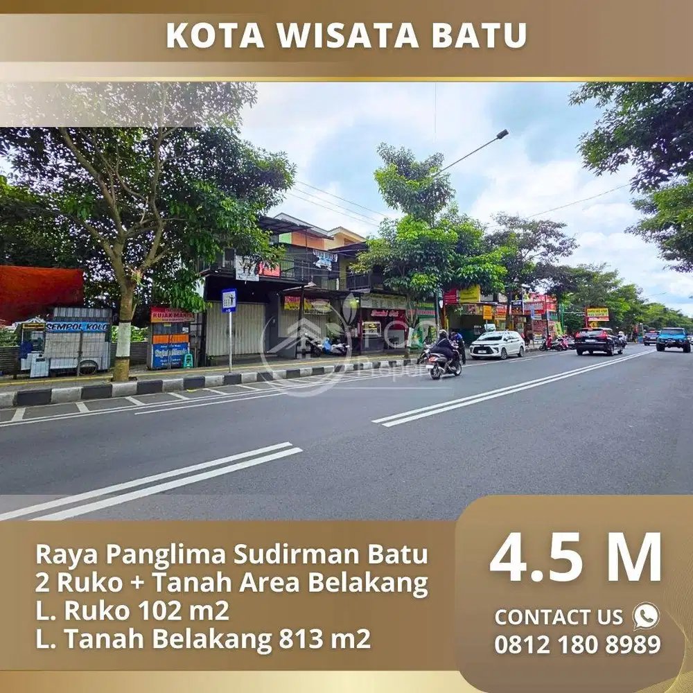 2 Ruko & Tanah Area Belakang Raya Panglima Sudirman Kota Wisata Batu
