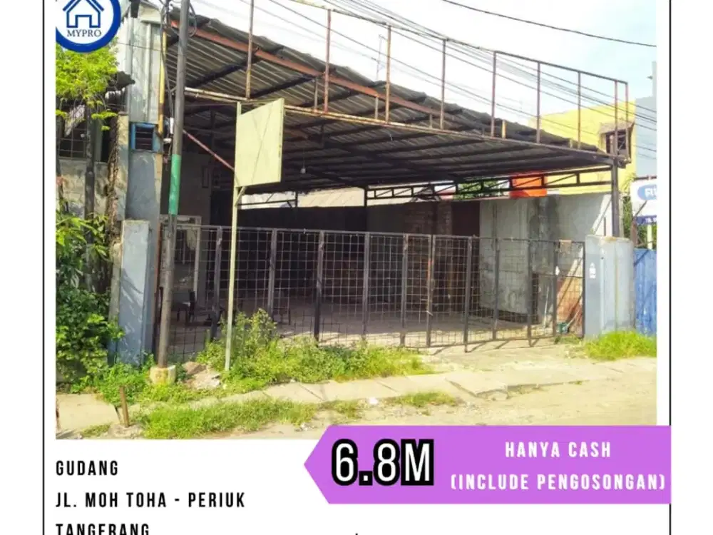 MURAH GUDANG JL RAYA MAUK KM3,4  UKR 1.135 M2 HANYA CASH (SDH INCLUDE PENGOSONGAN)