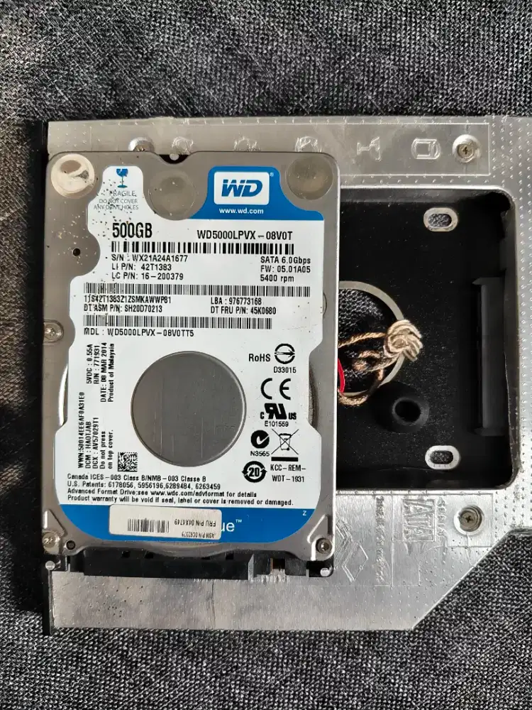 Hardisk HDD Laptop Slim 500gb WD